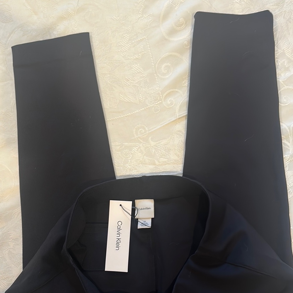 Clavin Klein Black pants flat front women’s size L/ Large - Picture 5 of 9